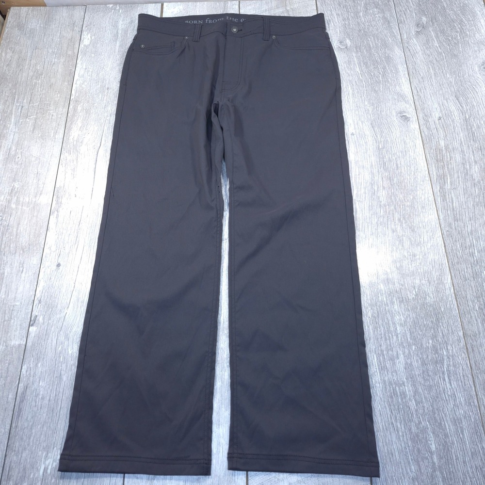 Prana Brion Pants Men 38x30 Gray Slim Fit Nylon Stretch Outdoor Hiking